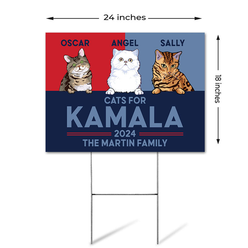 Cats For Kamala 2024, Personalized Yard Sign, Kamala Harris Sign, Custom Photo, Election 2024